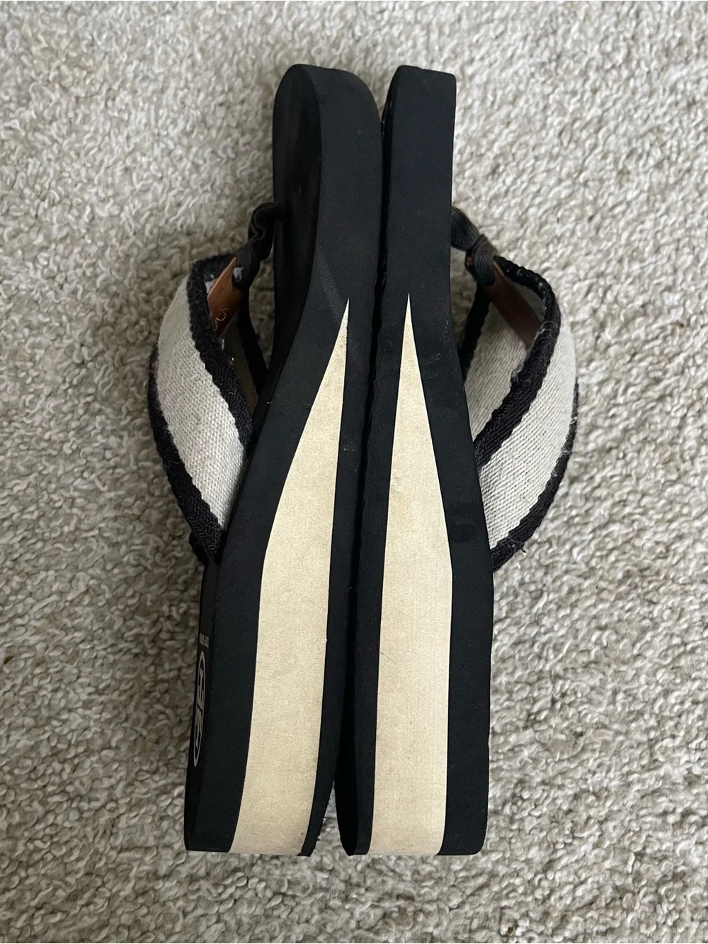 TORY BURCH  FRANKIE  WEDGE  FLIP  FLOP  SANDAL Black Size 7 Summer Vacation